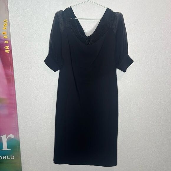 NWT Chiara Boni LA PETITE ROBE GRETEL ILLUSION COCKTAIL DRESS SZ 52/ US 16 Black - Picture 2 of 13